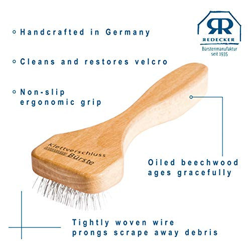 Redecker Wire Velcro Brush with Oiled Beechwood Handle, 5-7/8-Inches