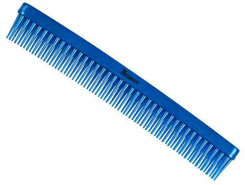 Denman 3 Row Detangle and Tease Styling Comb (BLUE) for Wet Detangling, Backcombing and Separating Curls - D12