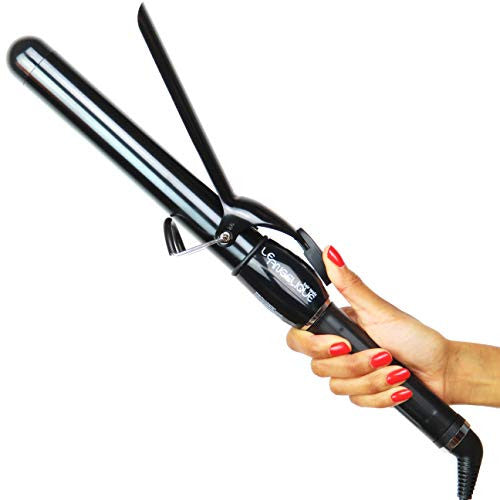 Le Angelique 1.25 Inch Curling Iron with Clip - Professional 8" Extra Large Barrel for Big Long Hair | 1 1/4" 32mm Wide Thick Ceramic Curler Wand | Adjustable Temperature | Dual Voltage