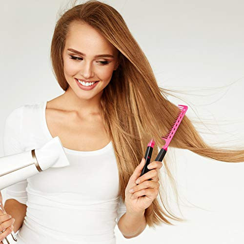 3 Pieces Hair Straightening Comb Salon Hair Brush Hairdressing Styling Hair Straightener V-shaped Straight Comb Straightener Combs for Knotty Hair, 3 Colors