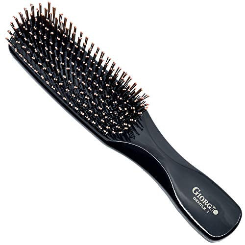 Giorgio GIO1BLK Gentle Dresser Size Detangle Brush - Wet Hair Brush & Hair Massager for Hair Growth - Pro Detangling Brush for Sensitive Scalps - Anti Static Ionic Hair Brush (7.75", Black)