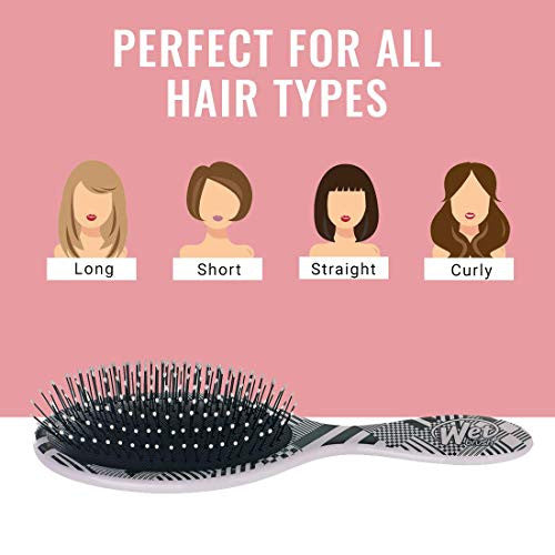 Wet Brush Brosse à cheveux démêlante originale – Damiers diagonales – Poils IntelliFlex ultra doux exclusifs – Protège contre les pointes fourchues et la casse – Pour femmes, hommes, cheveux mouillés et secs