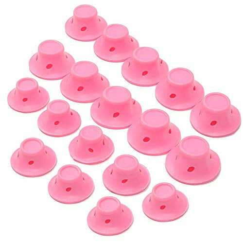 Mydio 30 Pack Silicone Hair Curlers,Women Hair Care Roller DIY No Clip Soft Hair,Pink