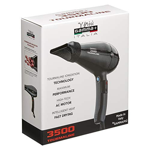 GAMMA+ 3500 Tourmaline Ionic Hair Dryer, Black-1601027390