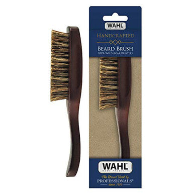 WAHL Large Handled Beard Brush with 100% Boar Bristles with Firm Natural Hair for Grooming & Styling – Wood Handle for Beards, Moustaches, Skin & Hair Care – Model 3347