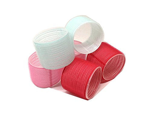 6 Pack Super Jumbo Self Hair Grip Curlers Rollers Pro Salon Hairdressing - Great For Long Hair