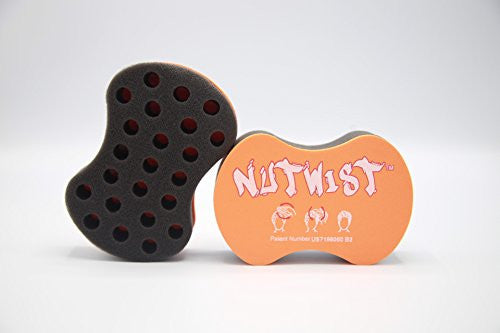 Curl Sponge - NuTwist Orange Twist Sponge Brush for Curls, Coils and Twists - Natural Hair Dread Sponge for Men and Women - Big Holes