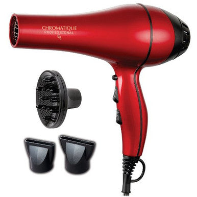 Chromatique Professional E3 5200 Tourmaline Ionic Ceramic Salon Hair Dryer Metallic Red