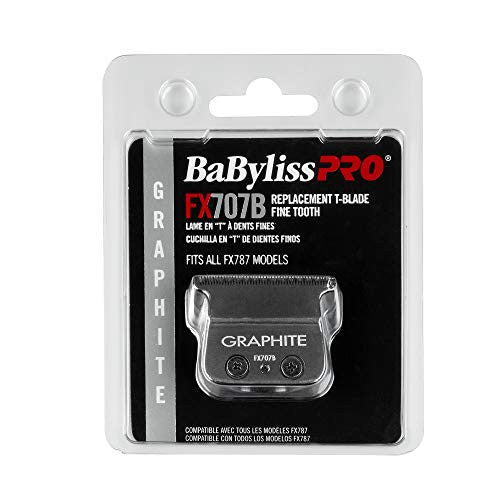 BaBylissPRO Barberology Fine Tooth Graphite Replacement Blade for Outlining Hair Trimmers (FX707B), Black