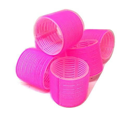6 Pack Super Jumbo Self Hair Grip Curlers Rollers Pro Salon Hairdressing - Great For Long Hair