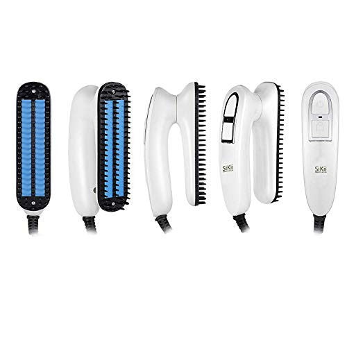 SiKii Beard Straightener for Men, Brush Hair Straightening Comb Quick Heated Brush for Home and Travel MC11(White)