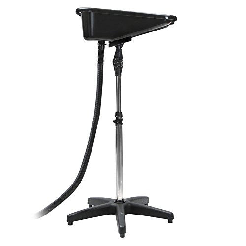 Saloniture Portable Salon Basin Shampoo Sink with Drain - Black - Adjustable Height