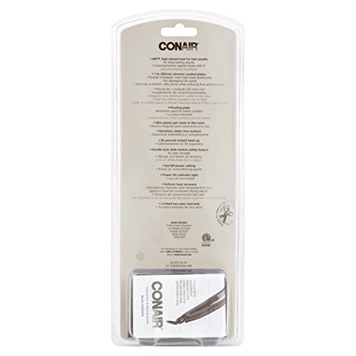 Conair Instant Heat Ceramic Flat Iron, 1 Inch, Black