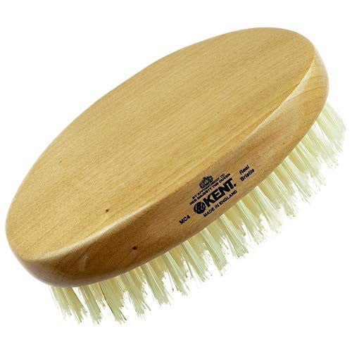 Kent MC4 Finest Men's Hair Brush And Facial Brush For Beard Care - Exfoliating Natural Boar Bristle Brush For Mens Grooming, Scalp Brush, Royalty Brush, And Beard Straightener For Men's Skin Care