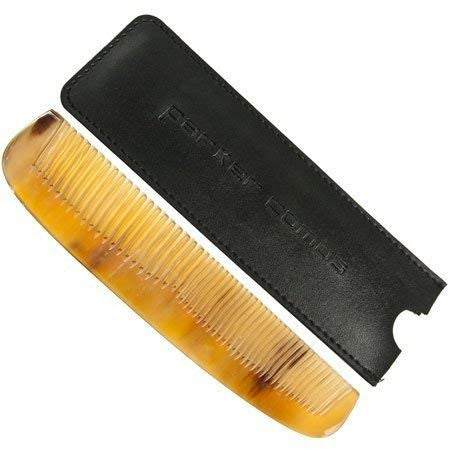 Genuine Ox Horn Pocket Comb with Carrying Case -Hand Made