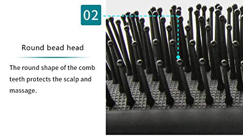 Lot de 2 brosses à cheveux, brosse démêlante et demi-radiale à 9 rangées, chargée ionique, ensemble de brosses à cheveux styler pour hommes et femmes, idéales sur cheveux mouillés ou secs