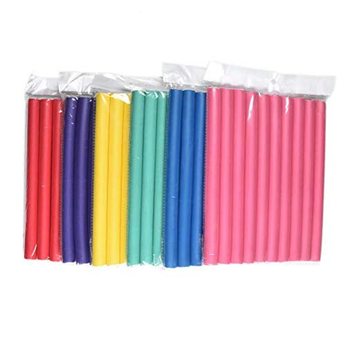 Cadeau de Noël Lot de 50 bigoudis de 9,5 pouces en mousse Twist-Flex, tiges de polymérisation flexibles, bigoudis pour cheveux longs, moyens et courts (diamètre 2 cm)