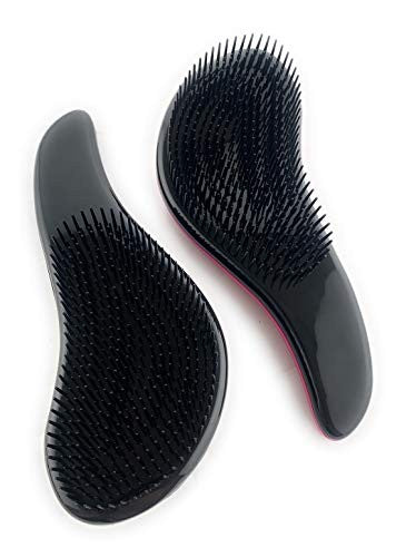 GBS Wave Detangling Brush - Wet Glide Thru Hair Brush, Professional No Pain Detangler for Women, Men, and Kids! For Curly, Wavy, Thick, Thin, Wet, Dry and Straight Hair - Black