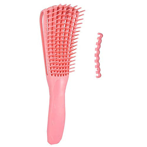 Detangling Brush for Black Natural Hair,Hair Detangler Brush for African American 3a/4b/4c Kinky Wavy,Curly,Coily,Thick Hair, Wet n Dry,Improve Hair Texture-Easy Clean (Pink with Big Handle)