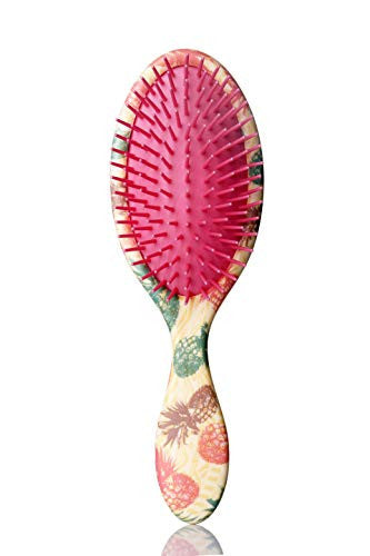 Ensemble de brosses à cheveux démêlantes professionnelles et peigne à cheveux, matériaux respectueux de l'environnement, brosse à lisser les cheveux en forme d'ananas mignon (taille moyenne)