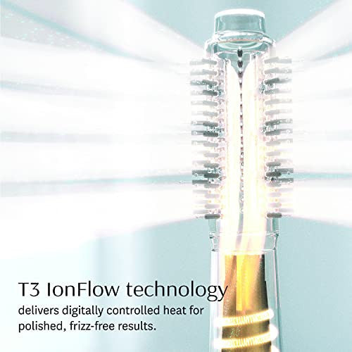 T3 AireBrush Duo Interchangeable Hot Air Blow Dry Brush with Two Attachments – Includes 15 Heat and Speed Combinations, T3 IonFlow Technology, Volume Booster Switch, Lock-in Cool Shot