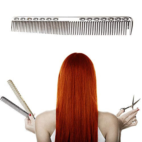 Coobbar 1pcs Anti-static Stainless Steel Hair Combs Hair Styling Hairdressing Barbers Combs (Black)
