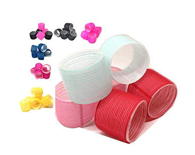 6 Pack Super Jumbo Self Hair Grip Curlers Rollers Pro Salon Hairdressing - Great For Long Hair
