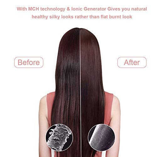 CINEEN Brosse à lisser ionique, brosse à lisser les cheveux avec chauffage rapide en céramique MCH, peigne à lisser avec anti-brûlure, réglage de la température, arrêt automatique pour la maison et les voyages