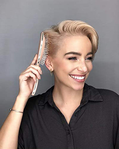 Framar 卷发顺发梳 – 女士顺发梳，女士发梳，卷发顺发梳，优雅顺发梳，儿童顺发梳（香槟色）