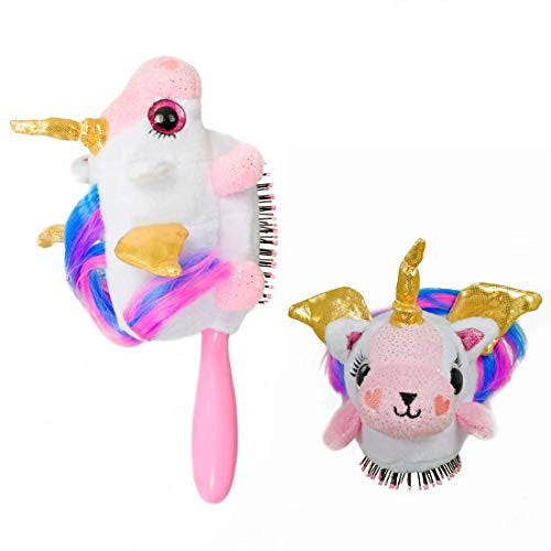 Wet Brush Plush Kid's Detangler (Pegasus Unicorn) with Soft IntelliFlex Bristles for All Hair Types, Multicolor