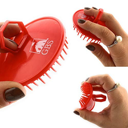 GBS Red and Black Shower Shampoo Scalp Massager Hair Brushes Plus 1 Soft Pocket Comb / Brush Made In USA 3 Pack Head Scrubber Promotes Hair Growth. Multi Use for Women Men Beard and Pet Grooming Brushes