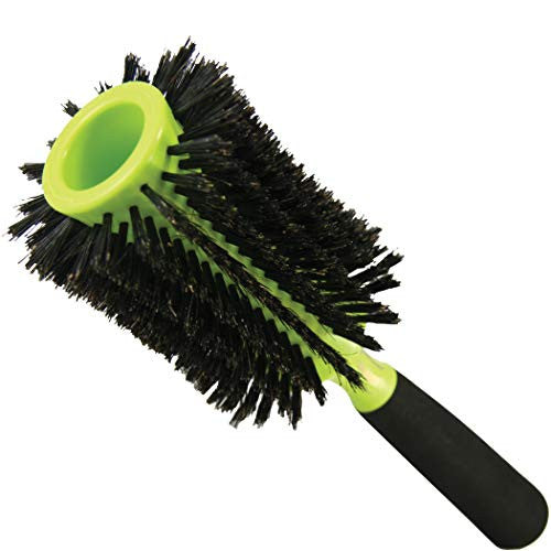 Monroe Glamour Brosse ronde de coiffage et de finition : poils 100 % naturels, noyau polydynamique, manche en mousse – Pro