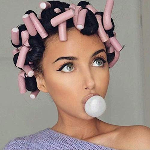 Cadeau de Noël Lot de 50 bigoudis de 9,5 pouces en mousse Twist-Flex, tiges de polymérisation flexibles, bigoudis pour cheveux longs, moyens et courts (diamètre 2 cm)