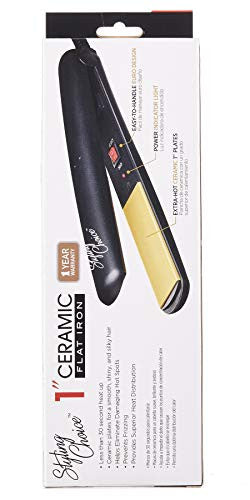 Styling Choice Ceramic Flat Iron, 1 Inch, 0.71 Pound