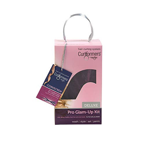 Curlformers Hair Curlers Deluxe Range Corkscrew Curls Glam Up Kit, 20 No Heat Hair Curlers and 1 Styling Hook, for hair up to 14" (35cm) long