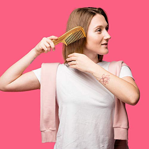 3 Pack Wooden Wide Tooth Comb  Natural Handmade Green Sandalwood Wide Tooth Comb, Natural Sandal wood scent for Curly Hair Detangling Sandalwood Comb