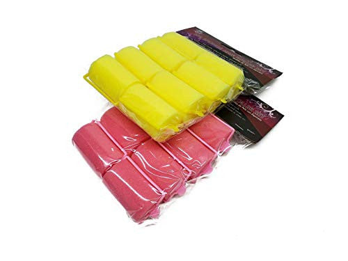 16 Piece Color Foam Sponge Hair Rollers - 1.4 Diameter x 2.5 Length