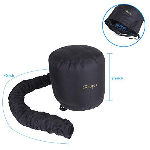 Bonnet Hood Hair Dryer Attachment, Anmyox Hooded Hair Dryer Home Hair Drying Cap for Styling,Curling and Hair Deep Conditioning,Adjustable Large Soft Bonnet for Hand-held Blowing Hair Dryers.