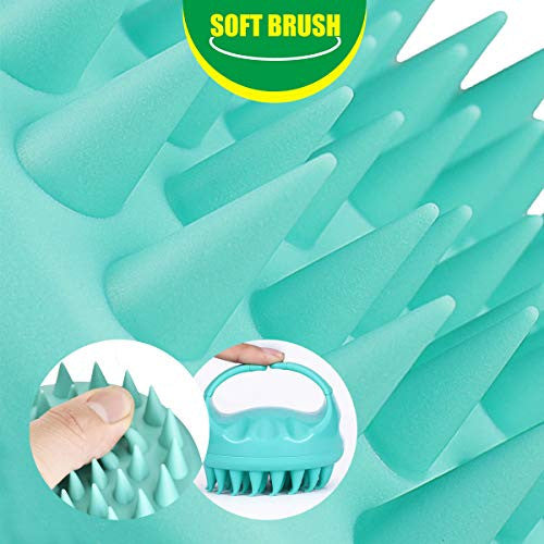 Scalp Massager, 2 Pack Scalp Brush Hair Shampoo Brush Head Scrubber [ 2020 Upgraded Version ] 100% Comfortable for All Hair Types of Curly Girls, Women, Wife, Girlfriend, Daughter, Men, Kids, Pets