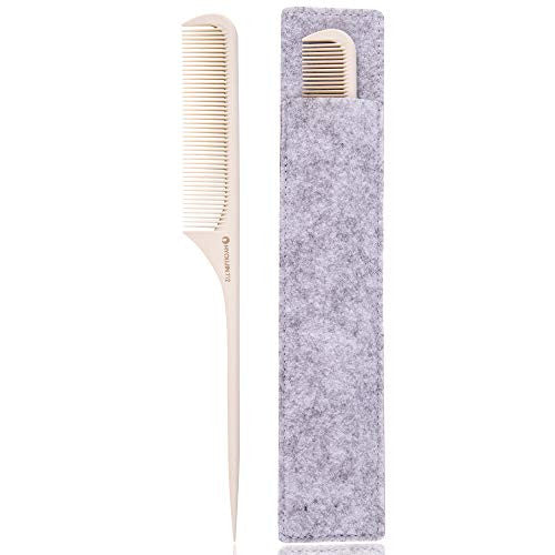 HYOUJIN 712 White Butterfly Tail Comb, Heat Resistance Ratail Teasing Comb, Teaser Comb for parting & section