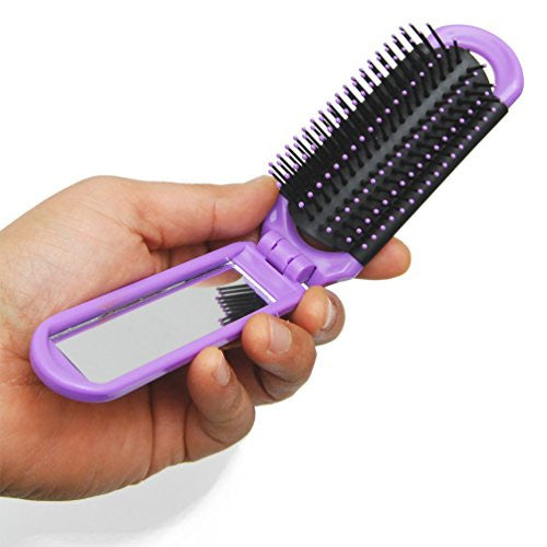 Luxxii (3 Pack) Mini Pretty Detangler Hair Brush Detangling Comb for Adults & Kids