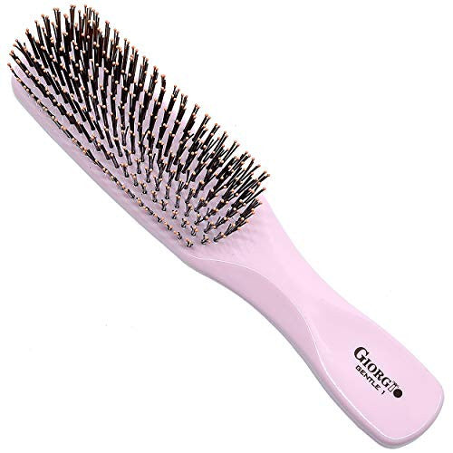 Giorgio GIO1P Gentle Dresser Size Detangle Brush - Wet Hair Brush & Hair Massager for Hair Growth - Pro Detangling Brush for Sensitive Scalps - Anti Static Ionic Hair Brush (7.75", Pink)