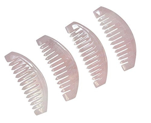 Gemstone Yoni Rose Quartz Crystal Comb - Rounded, 3"