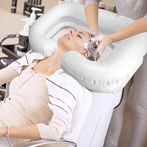 Bassin de lavage de cheveux gonflable, douche de chevet portable, bassin de shampoing gonflable pour chevet, laver les cheveux au lit, pour blessés, personnes âgées, alités, handicapés, nettoyer facilement les cheveux