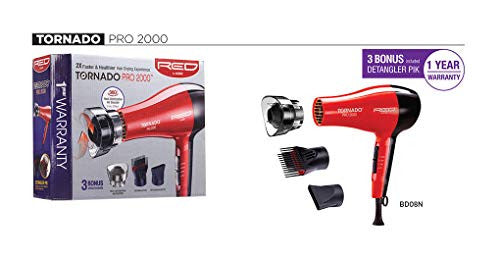 RED by KISS Tornado Pro 2000 Hair Blow Dryer BD08N