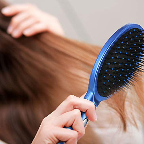 12 Pieces Hair Brush Comb Set Paddle Hair Brush Detangling Brush, Including 1 Airbag Massage Comb,1 Roller Brush and 10 Hair Styling Comb for Wet, Dry, Curly and Straight Hair (Blue)