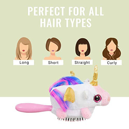 Wet Brush Plush Kid's Detangler (Pegasus Unicorn) with Soft IntelliFlex Bristles for All Hair Types, Multicolor