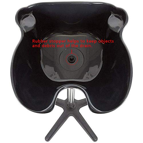 Shampoo Bowl Portable Salon Sink with Adjustable Height and Drain, Hair Washing Basin Salon Chair Barber Deep Bowl with Drain Hose