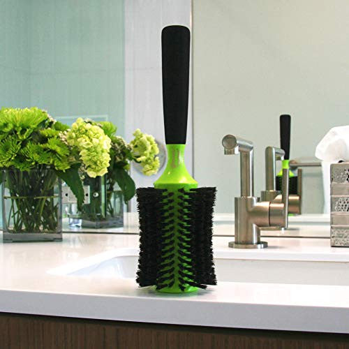 Monroe Glamour Brosse ronde de coiffage et de finition : poils 100 % naturels, noyau polydynamique, manche en mousse – Pro