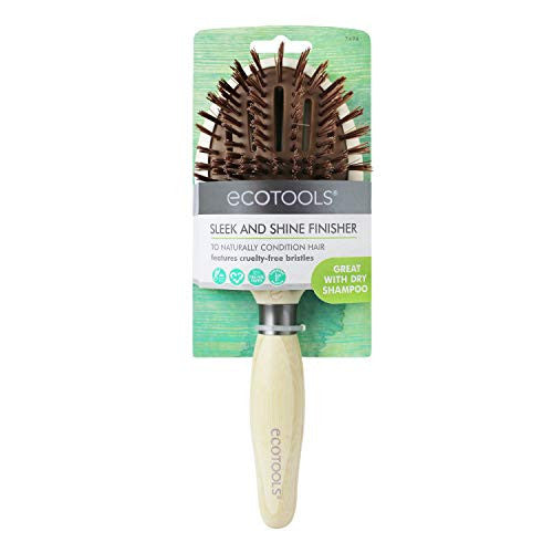 EcoTools Cruelty Free and Eco Friendly Sleek and Shine Finisher Hairbrush, Made with Recycled and Sustainable Materials